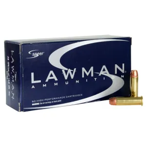 SPEER AMMO Lawman 38 Special +P 158 gr Total Metal Jacket Round Nose Ammunition | 50 Rounds