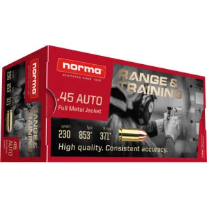 NORMA AMMO 45 Auto Range/Trng FMJ 230Gr 50rd