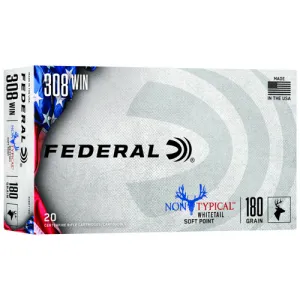 FEDERAL AMMO 308 Win 180Gr Non TypiCal Soft Point Federal 20pk