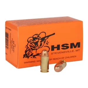 HSM AMMO 45 ACP 230Gr Plated RN 50rd