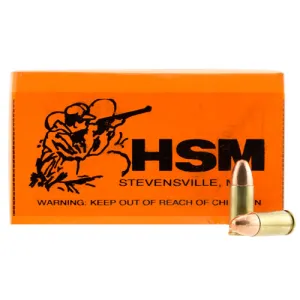 HSM AMMO 9mm 115gr Plated RN Ammunition | 50 Rounds