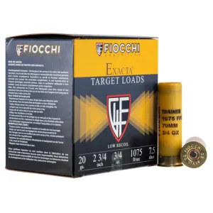 FIOCCHI 20Ga Low Recoil Trainer 2.75" 7.5 Shot 25rd