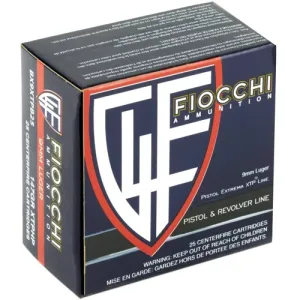 FIOCCHI 9mm 147gr XTP Jacketed Hollow Point Ammunition | 25 Rounds