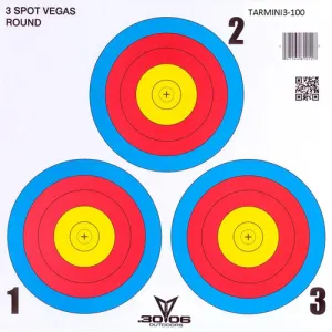 30-06 OUTDOORS Mini Paper Target 3 Spot Vegas 100pk White