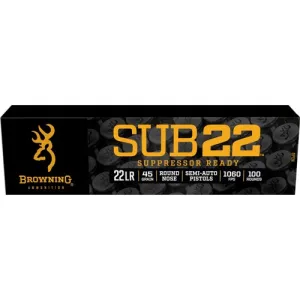 BROWNING AMMO 22 LR Sub-22 Blackened LRN Subsonic 45Gr 100rd
