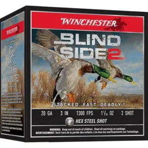 WINCHESTER AMMO Blind Side 2 20 Gauge 3" 1300 FPS 1-1/16 oz 2 Shot