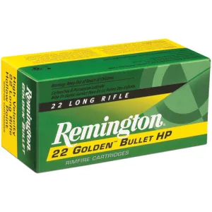 REMINGTON Golden Bullet 22LR 36gr Plated Hollow Point Ammunition | 225 Rounds