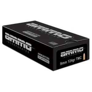 AMMO INC Signature 9mm 124Gr TMC 50rd Ammunition - Brass Casing