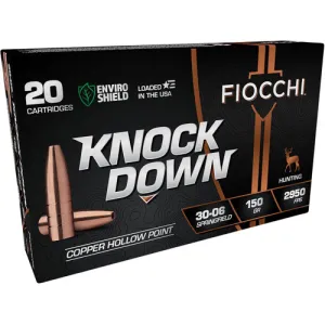 FIOCCHI Knock Down Enviro Shield 30-06 Springfield 150 gr Hollow Point Ammunition | 20 Rounds
