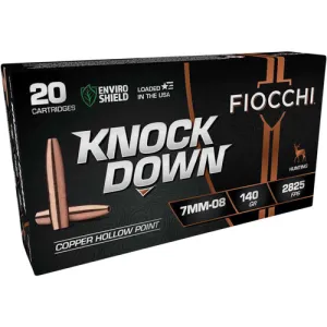 FIOCCHI Knock Down Enviro Shield 7mm-08 Rem 140 gr Hollow Point Ammunition | 20 Rounds