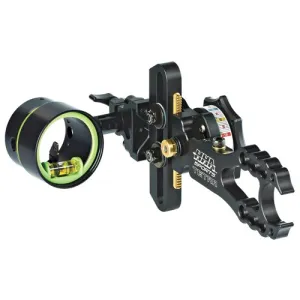 HHA Sports Tetra RYZ 2519 w/ 0.19 2-Pin 1-5/8" Bow Sight - Green Top Pin / Yellow 2nd - Black