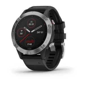 GARMIN fenix 6 GPS Watch Silver w/Black Band