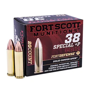 FORT SCOTT MUNITIONS 38 Special +P TUI Pistol Ammo 20rd