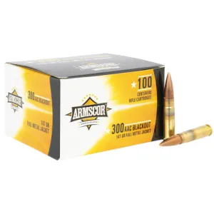 ARMSCOR Precision 300 AAC Blackout 147gr Full Metal Jacket Ammunition | 100 Rounds
