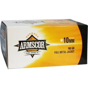 ARMSCOR 10mm 180gr Full Metal Jacket Ammunition | 100 Rounds