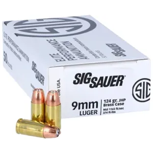 SIG SAUER Elite Defense 9mm 124gr Jacketed Hollow Point Ammunition | 50 Rounds