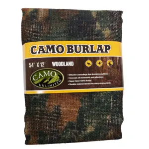 CAMO UNLIMITED Burlap Woodland 54" x 12"