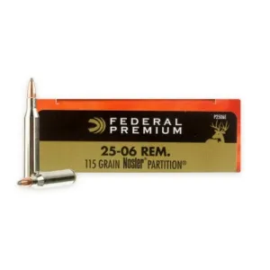 FEDERAL AMMO Vital-Shok 25-06 Rem 115Gr Nosler Partition Rifle Ammunition | 20 Rounds