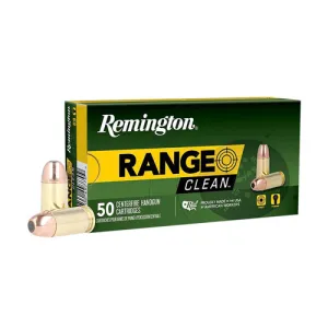 REMINGTON Range Clean 380 ACP 95 gr Flat Nose Enclosed Base Ammunition | 50 Rounds