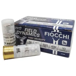 FIOCCHI 12Ga Hi Velocity Buck Nickel Plated 2.75Gr 80rd