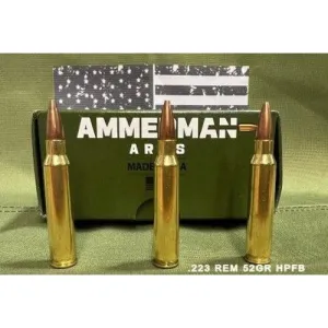 AMMERMAN ARMS 223 Rem 52gr HPFB Ammunition | 20 Rounds
