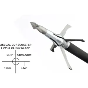 GRIM ERAPER BROADHEADS Pro Series 4-Blade 100gr 1-1/2"-1-1/4" Broadhead | 3 Pack
