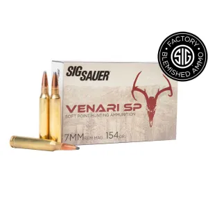 7mm Remington Magnum, 154GR, VENARI Soft Point Hunting-BLEMISHED