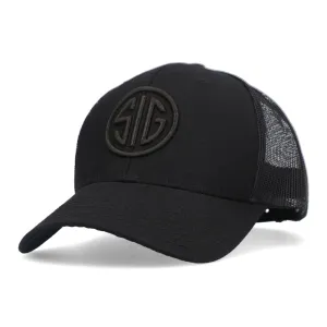 SIG - BLACK TRUCKER HAT WITH BLACK MESH