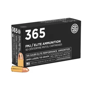 9MM, 115GR, Elite Ball, 365 FMJ