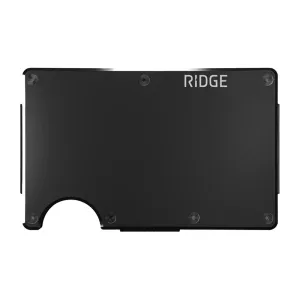 MATTE BLACK TITANIUM RIDGE WALLET WITH MONEY CLIP