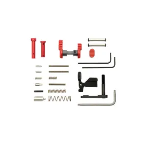 Armaspec Gun Builders Stainless AR 15 Lower Parts Kit - Red