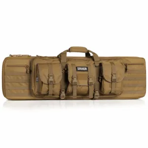 Savior Equipment  American Classic Double Rifle Bag - Suitable for Rifle Shotgun, w/ Backpack Strap - Tan, 36"