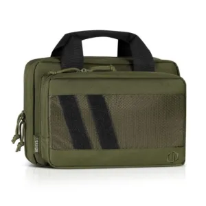 Savior Equipment Specialist Series Low Profile Soft Double Handgun Revolver Bag w/ Built-In Magazine Holder - OD Green
