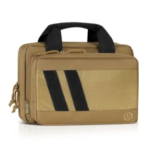 Savior Equipment Specialist Series Low Profile Soft Double Handgun Revolver Bag w/ Built-In Magazine Holder - Tan