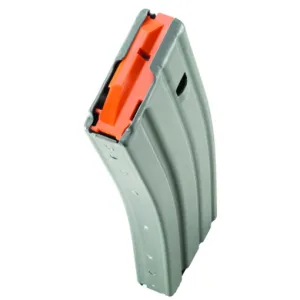 Duramag Speed Replacement Magazine Follower Detachable 30rd 223 Rem, 300 Blackout, 5.56x45mm NATO for AR-15 - Gray with Orange