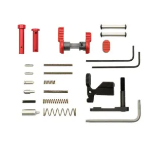 Armaspec AR-10 Gun Builders Stainless Lower Parts Kit - Red