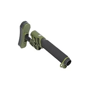 ODIN Works Zulu Adjustable Stock w/ Padded Pistol Buffer Tube and Back Plate - Green