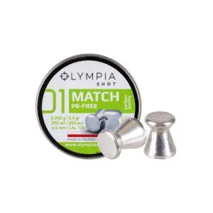 Olympia Shot Match Pellets, .177cal, 5.5gr, Wadcutter, Lead-Free - 250ct 0.177