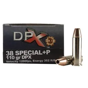 COR-BON Handgun Ammunition .38 Spl (+P) 110 gr DPX 1050 fps 20/ct