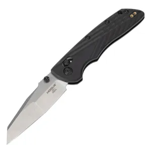 Hogue Deka Manual Folder Knife 3 1/4" Wharncliffe Blade Black and Silver