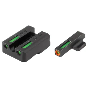 Truglo TFX Pro Tritium/Fiber-Optic Day/Night Sights Fit H&K VP9, VP40, P30, P30SK, P30L, 45, & 45 TACTICAL (Including Compact) - Orange Outline Front/