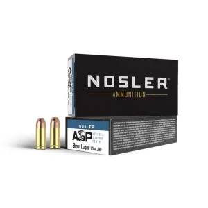 Nosler ASP Handgun Ammunition 9mm Luger 115 gr JHP 1170 fps 50/ct