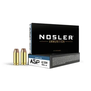 Nosler ASP Handgun Ammunition .40 S&W 150 gr JHP 1110 fps 50/ct