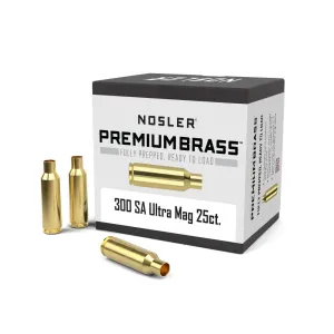 Nosler Unprimed Brass Rifle Cartridge Cases .300 Rem SA Ultra 25/ct
