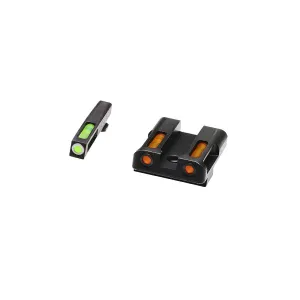 HIVIZ LiteWave H3 sight orange/Green Litepipes w/White front ring Glock models chambered in 45 ACP, 45 Gap and 10mm