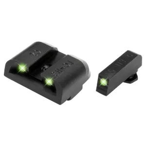 Truglo Tritium Pro Night Sights Fit Glock MOS 20, 21, 25, 28, 29, 30, 31, 32, 37, 40 and 41 - White Outline Front/Rear Green