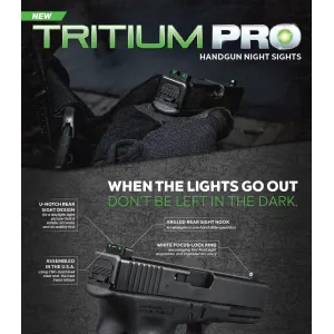 Truglo Tritium Pro Night Sights Fit Kahr Arms K, MK, P, PM, T&TP Models with New Dovetail (Post-2004) - Front Outline White/Rear Green