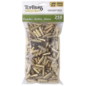 Top Brass Unprimed Remanufactured Rifle Brass .300 Blackout  Grade A+ 250/ct