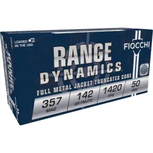 Fiocchi Range Dynamics Handgun Ammunition .357 Mag 142 gr FMJ 1420 fps 50/ct