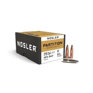 Nosler Partition Rifle Bullets .270 cal .277" 140 gr SPT 50/ct